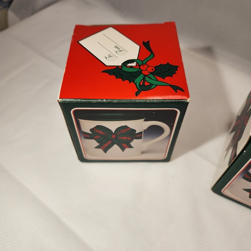 Christmas Set of 2 Potpourri Press Mugs New in the box 1988 Nostalgic - Picture 4 of 8